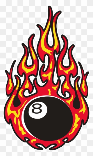 Eightball Fire Burning Free Photo - 8 Ball On Fire Drawing Clipart