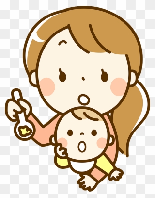 Mother Baby Food Clipart - Cute Drawing For Mother - Png Download