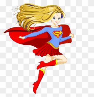 Supergirl Clip Superwoman - Cartoon Superwoman - Png Download