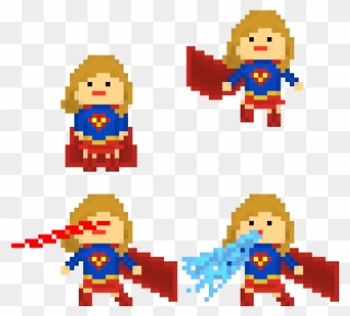 Pixel Art Super Girl Clipart