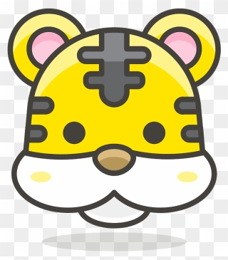 Tiger Face Emoji Clipart - Drawing With Bear And Heart - Png Download