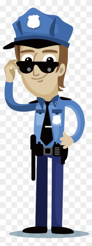 Wearing Sunglasses Of Officer Police The Cartoon Clipart - Police Officer Clipart Transparent - Png Download