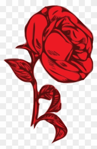 Red Rose With Red Leaves - Floribunda Clipart