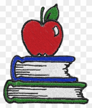 Apple On Books Clipart , Png Download - Book And Apple Clipart Transparent Png