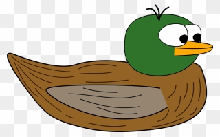 Duck Swim Brown - Duck With No Legs Clipart