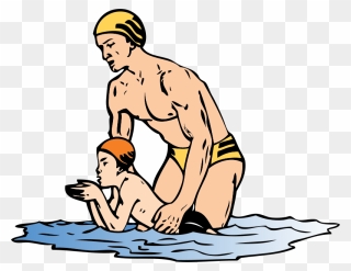 Swim Lesson - Swimming Teacher Clip Art - Png Download