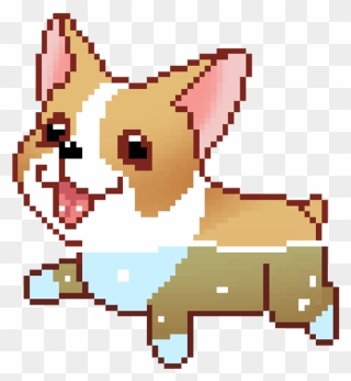 Tumblr Pixel Corgi Dog Dogs Swim - Party Corgi Slack Emoji Clipart