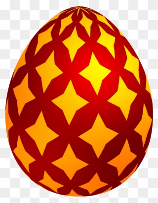 Red Easter Decorative Egg Png Clip Art - Decorated Egg Clip Art Transparent Png