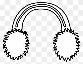 Earmuffs, Black And White - Ear Muffs Clipart Black And White - Png Download