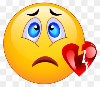 Broken Heart Sad Face Emoji Clipart