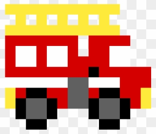 Pixel Fire Truck Png Clipart