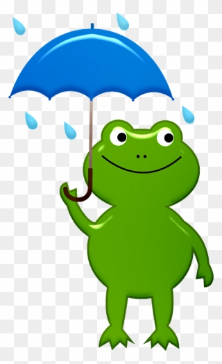 Frog With Umbrella Clipart - Portable Network Graphics - Png Download