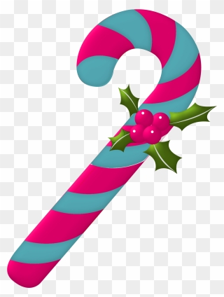 Transparent Candy Cane Stick Png - Pink Candy Cane Clipart