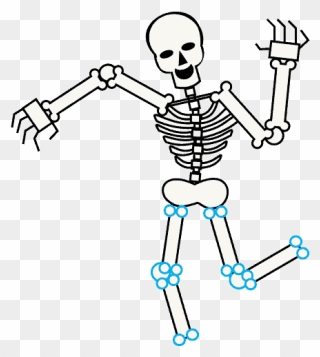 Drawn Skeleton Full Skeleton - Skeleton Cartoon Transparent Background Clipart