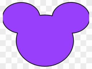 Transparent Mickey Mouse Head Outline Png - Mickey Mouse Outline Purple Clipart