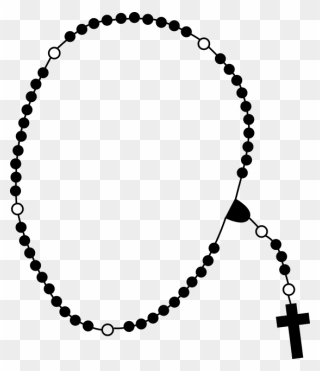 Black And White Rosary Clipart