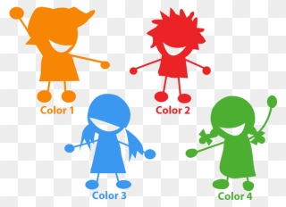 Transparent Holding Hands Clipart - Children With Colors Clipart - Png Download