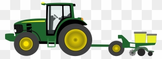 Green Tractor Clip Art John Deere Free Cliparts - Transparent John Deere Tractor Clipart - Png Download