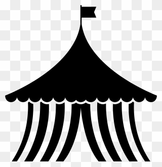 Circus Tent Clip Art Black And White - Png Download