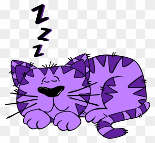 Purple Cartoon Cat - Purple Cats Clipart - Png Download