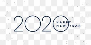 Happy New Year 2020 Logo Text Design Png - Circle Clipart