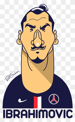 Funny Football Png - Zlatan Ibrahimovic Cartoon Clipart