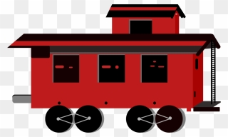 Red Caboose Christmas Tree Farm Clipart