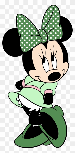 Minnie Mouse Clipart Green - Minnie Mouse Green Dress - Png Download