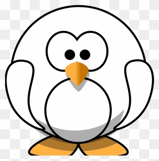 Cartoon Penguin Clipart Black And White - Png Download