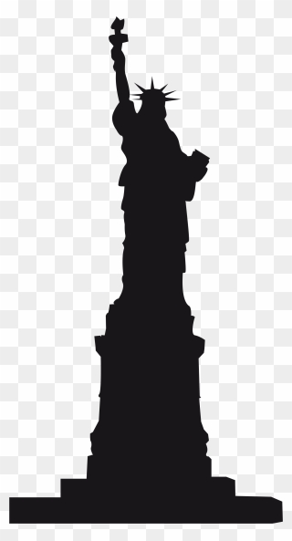 Free Statue Of Liberty Silhouette, Download Free Clip - Statue Of Liberty Silhouette - Png Download