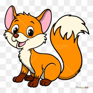 How To Draw Baby Fox, Baby Animals - Drawing Of A Baby Fox Clipart