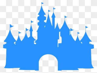 Disney Silhouette Free Vector - Disney Castle Silhouette Blue Clipart
