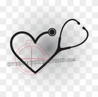 Heart Stethoscope Clipart Black And White Svg Black - Heart - Png Download