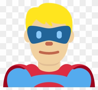 Man Superhero Emoji Clipart - Superhero - Png Download