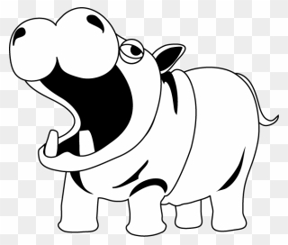 Hippo Clipart Black And White Png Transparent Png
