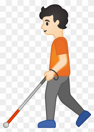 Person With White Cane Emoji Clipart - Walking Emoji - Png Download