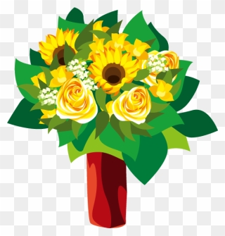 Vector Bouquet Sunflower - Sunflower Bouquet Clioarts Clipart