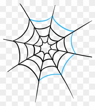 How To Draw Spider Web With Spider - Spider In A Web Drawing Clipart