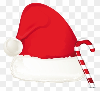 Coat Transparent Background Clip Art Christmas Cane - Christmas Santa Hat Clipart - Png Download