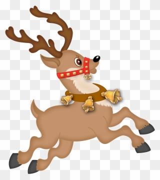 Christmas Reindeer Png - Flying Christmas Reindeer Clipart Transparent Png