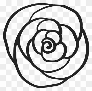 Collection Of Free Spiral Drawing Rose Download On - Rose Outline Png Clipart