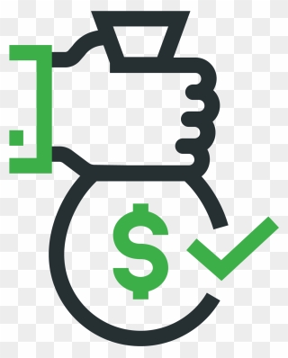 Icon Of Hand Holding Bag Of Money - Icon Clipart