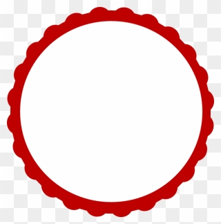 Red White Scallop Circle Frame Clip Art At Clker - Circle - Png Download