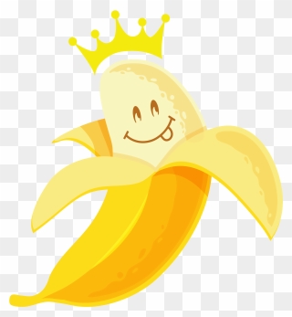 Banana With Crown Cartoon Clipart