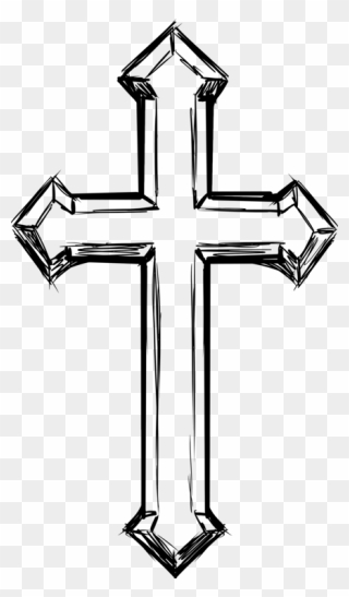 Symbol,cross,candle Holder - Cross Drawings Clipart