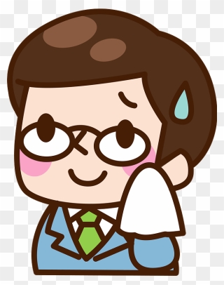 Business Man Cold Sweat Clipart - フリー 素材 イラスト 男性 会社 員 - Png Download