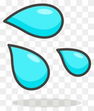 Sweat Droplets Emoji Clipart - Sweat Vector Png Transparent Png
