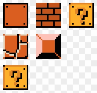 Mario Blocks Pixel Art Mario Block - Pixel Art Mario Brick Block Clipart