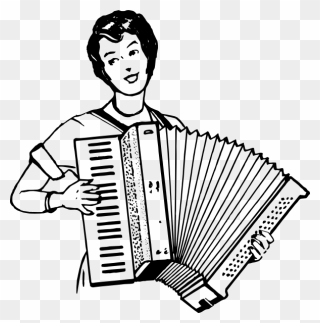 Free Vector Woman Playing Accordeon Clip Art - Neutral Milk Hotel Accordion Peas - Png Download