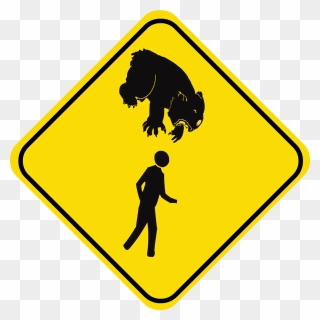 Drop Bear Warning Sign Clipart